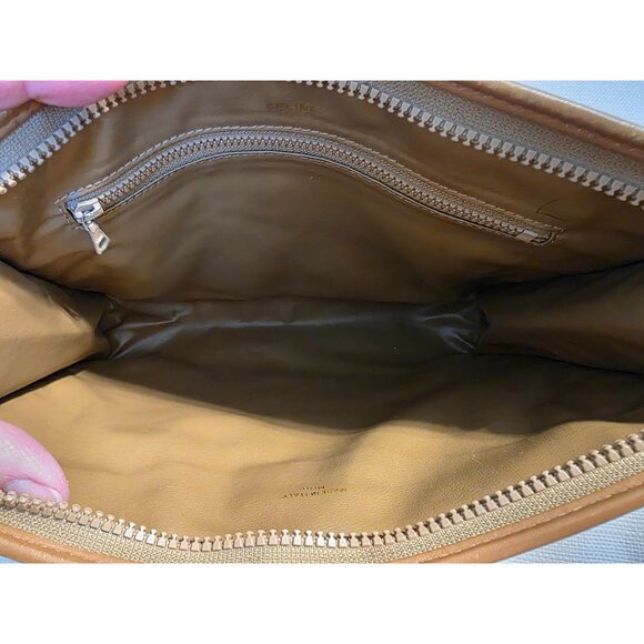 CELINE Vintage Macadam Coated Canvas Clutch Pouch Brown Logo Paris - Picture 6 of 10
